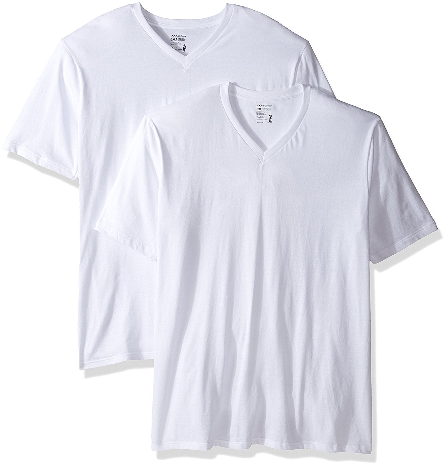 Jockey 100% Cotton Tall Man Classic V-Neck T-Shirt (2 Pack)