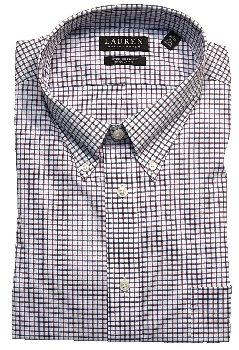 Ralph Lauren Regular Fit Wrinkle Resistant Mini Check Stretch Dress Shirt