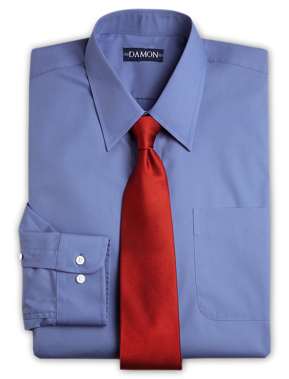Damon Ultra Poplin Solid Color Long Sleeve Dress Shirt