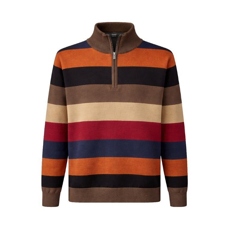 FX Fusion All Over Rugby Stripe 1/4 Zip Sweater