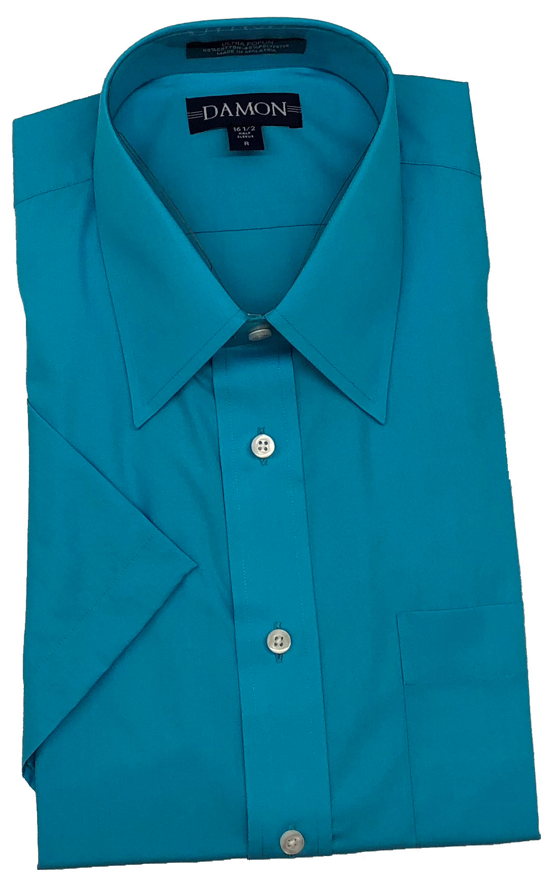 Damon Ultra Poplin Solid Color Short Sleeve Dress Shirt