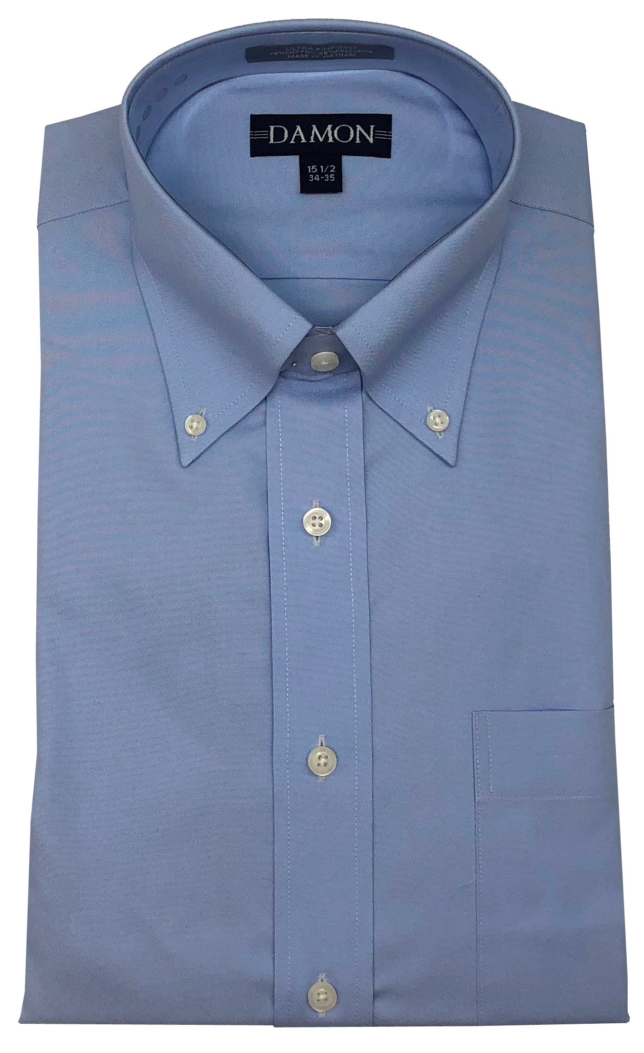 Damon Pinpoint Oxford Solid Color Long Sleeve Dress Shirt