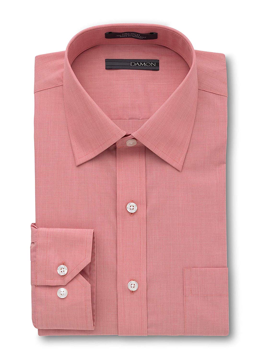 Damon End on End Solid Color Long Sleeve Dress Shirt