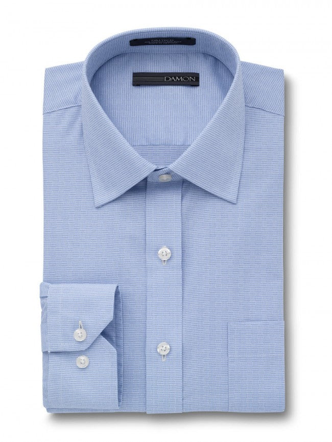 Damon Ultra Poplin Medallion Check Long Sleeve Dress Shirt