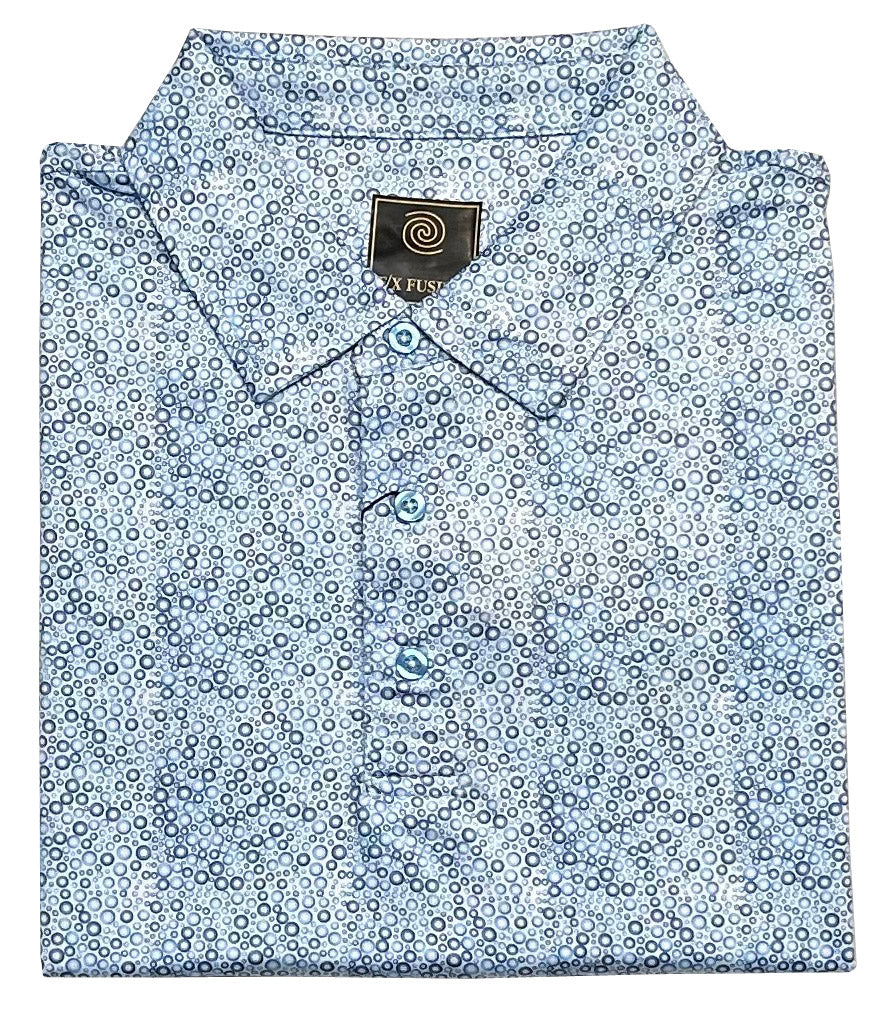 FX Fusion 'Bubbles' Printed Short Sleeve Golf Polo Shirt
