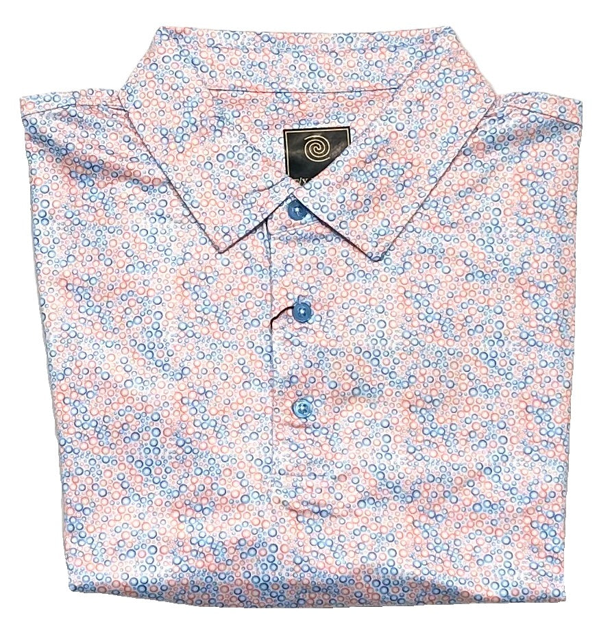 FX Fusion 'Bubbles' Printed Short Sleeve Golf Polo Shirt