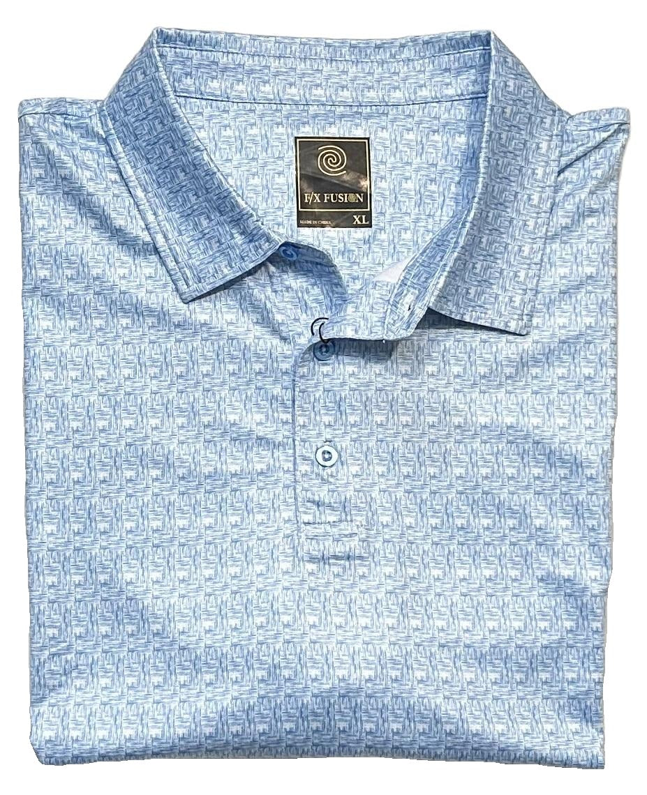 FX Fusion 'Basketweave' Printed Short Sleeve Golf Polo Shirt