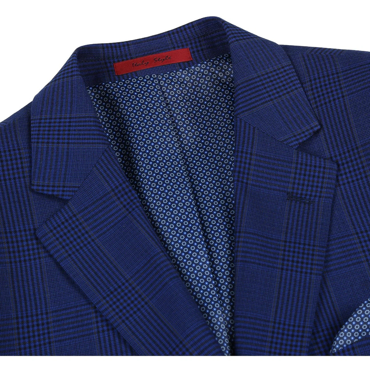 Renoir Blue Windowpane Classic Fit Sport Coat