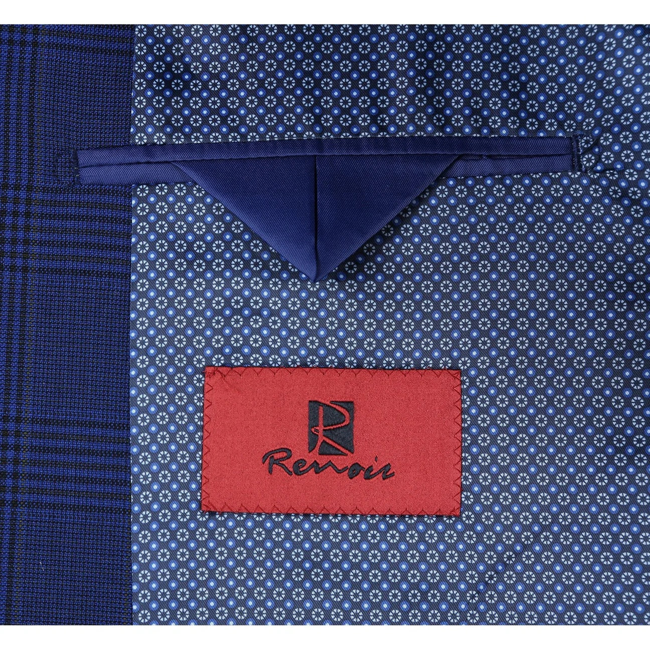 Renoir Blue Windowpane Classic Fit Sport Coat