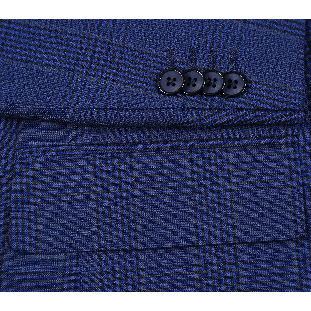 Renoir Blue Windowpane Classic Fit Sport Coat