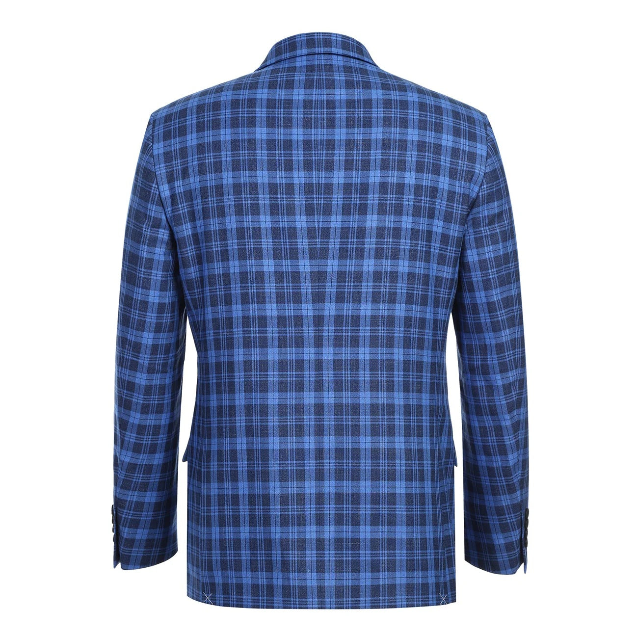 Renoir Royal Blue Plaid Slim Fit Sport Coat