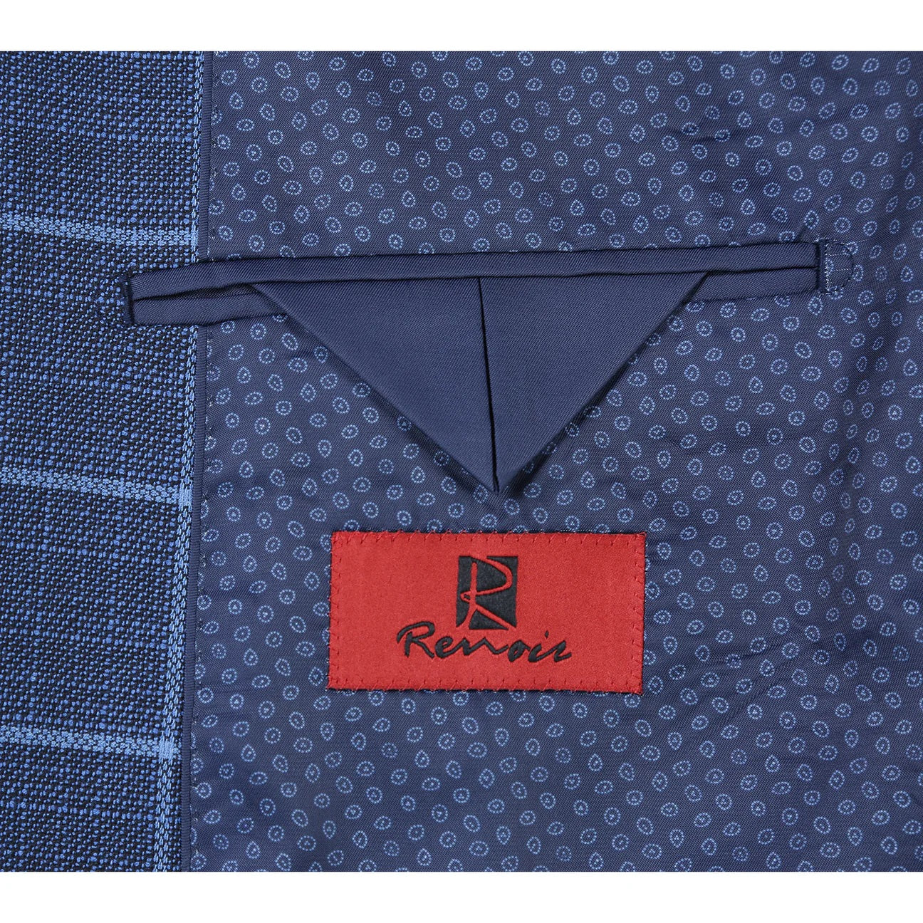 Renoir Blue Windowpane Classic Fit Sport Coat