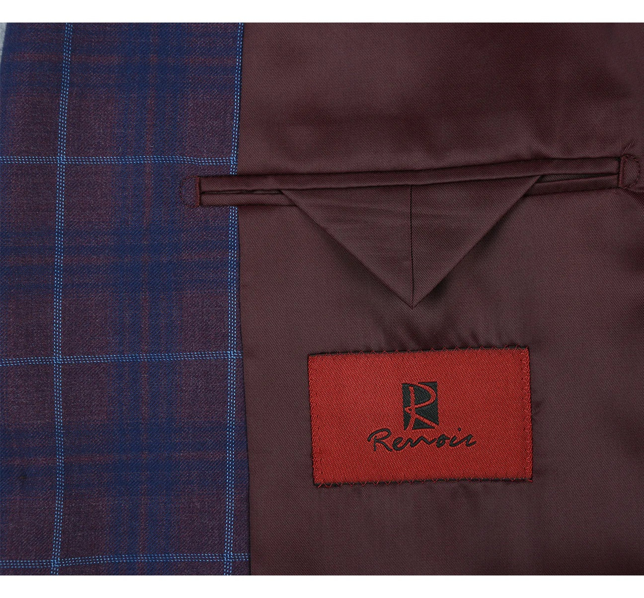 Renoir Plum Plaid Slim Fit Sport Coat