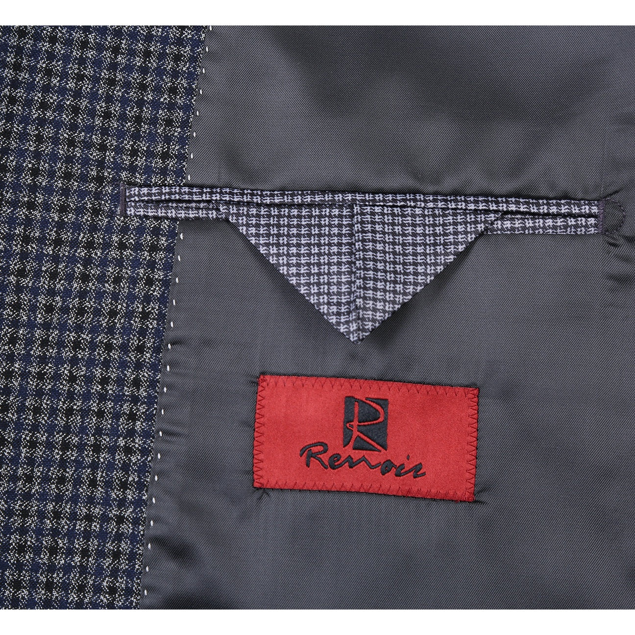Renoir Blue Check Slim Fit Sport Coat
