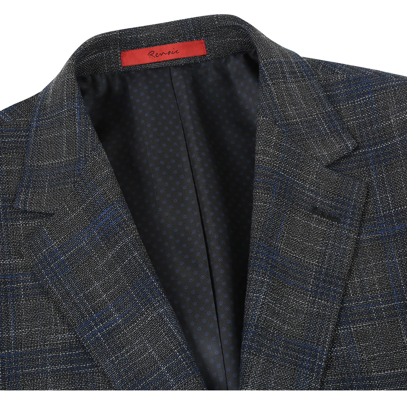 Renoir Gray Windowpane Slim Fit Sport Coat