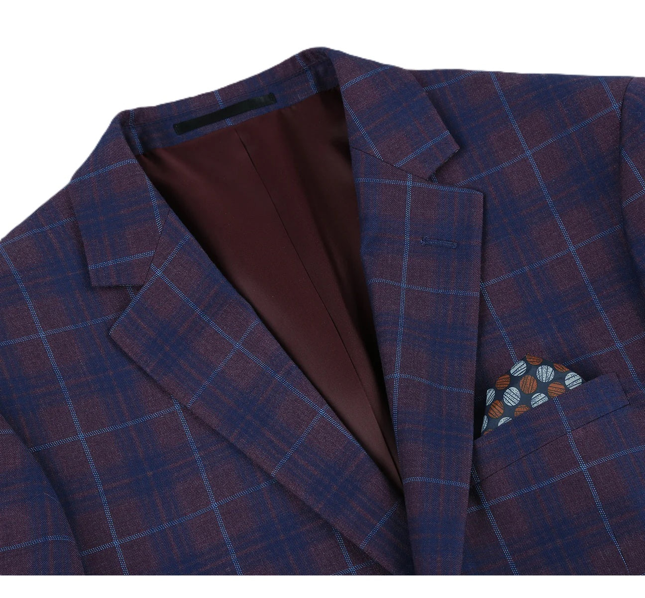 Renoir Plum Plaid Slim Fit Sport Coat