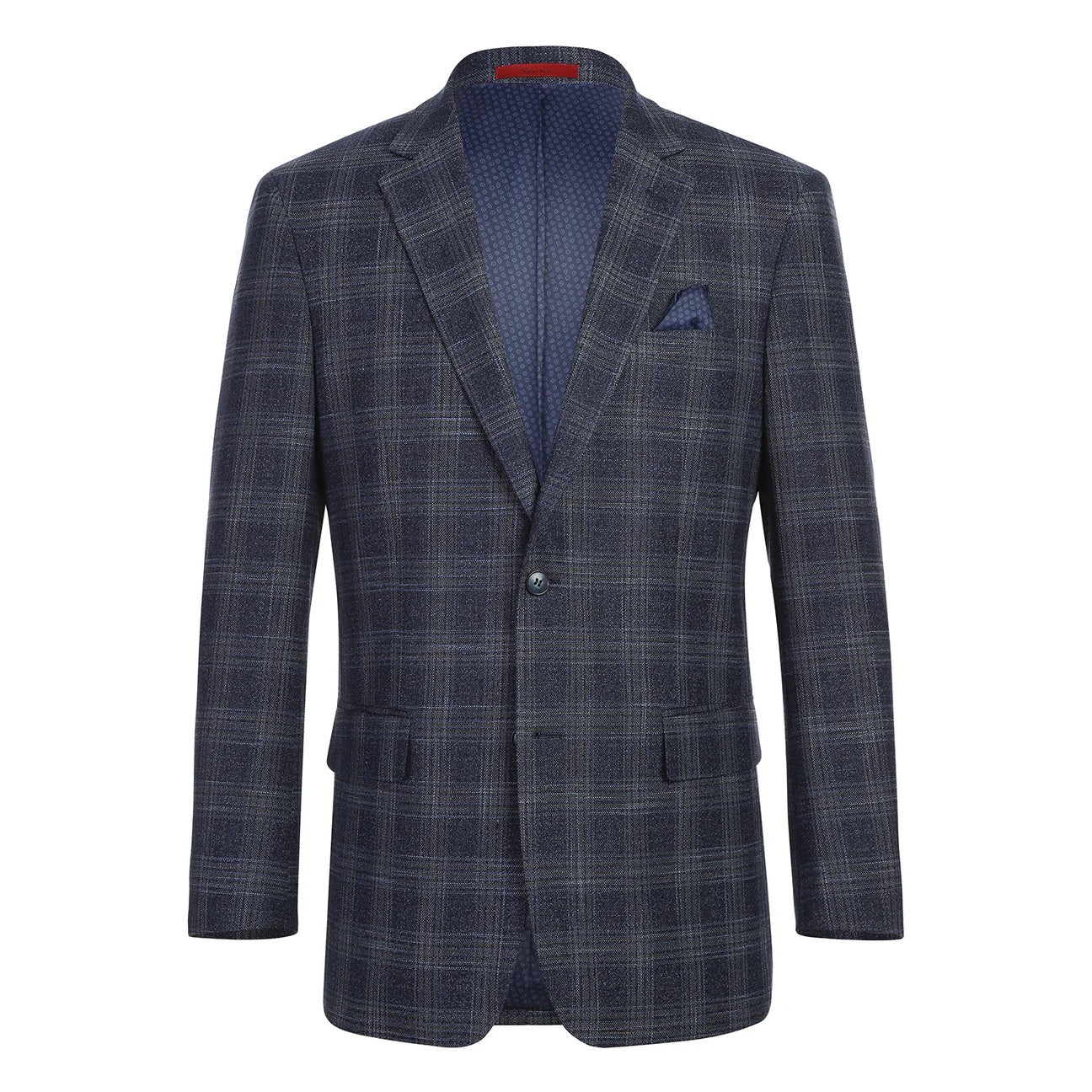 Renoir Navy Windowpane Classic Fit Sport Coat
