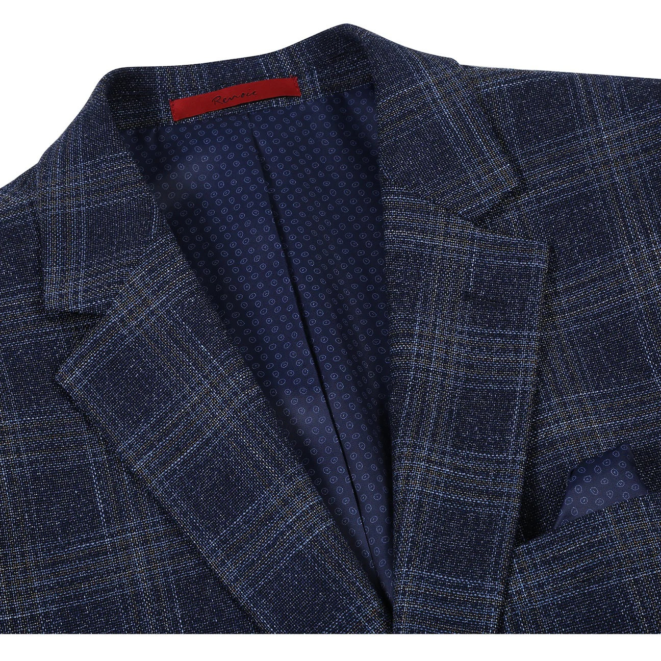 Renoir Navy Windowpane Classic Fit Sport Coat