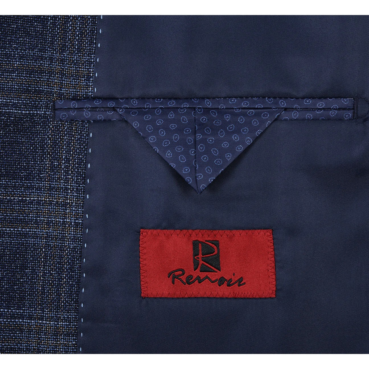 Renoir Navy Windowpane Classic Fit Sport Coat