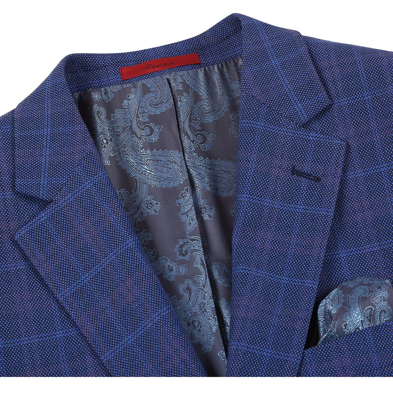 Renoir Blue Windowpane Classic Fit Sport Coat
