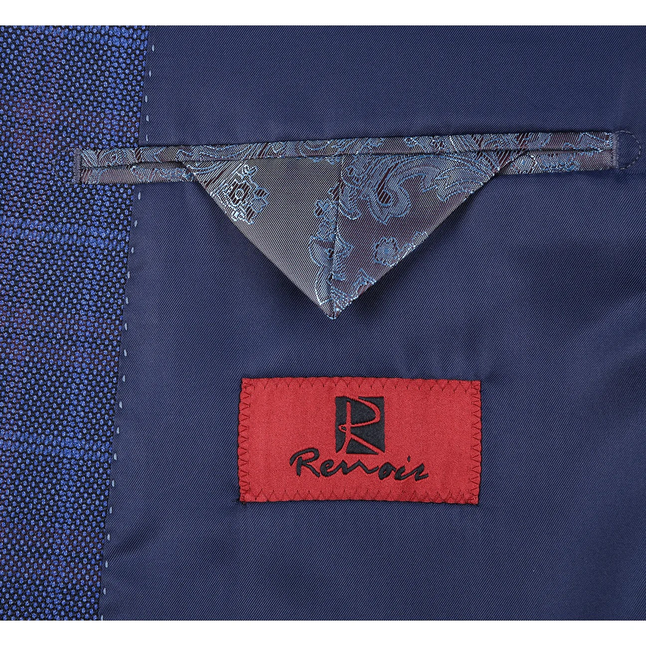 Renoir Blue Windowpane Classic Fit Sport Coat