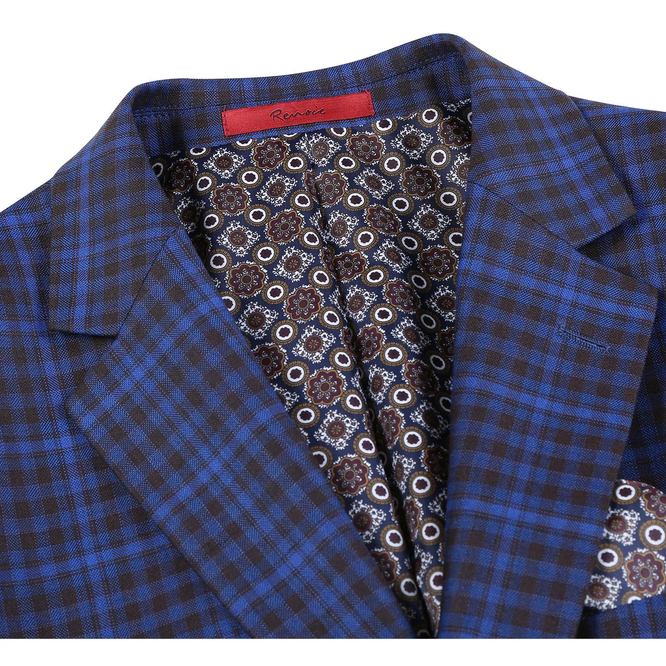Renoir Blue Plaid Slim Fit Sport Coat