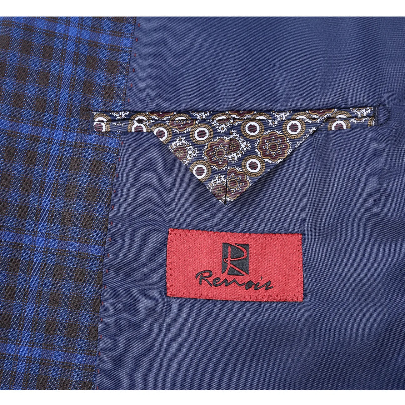 Renoir Blue Plaid Slim Fit Sport Coat