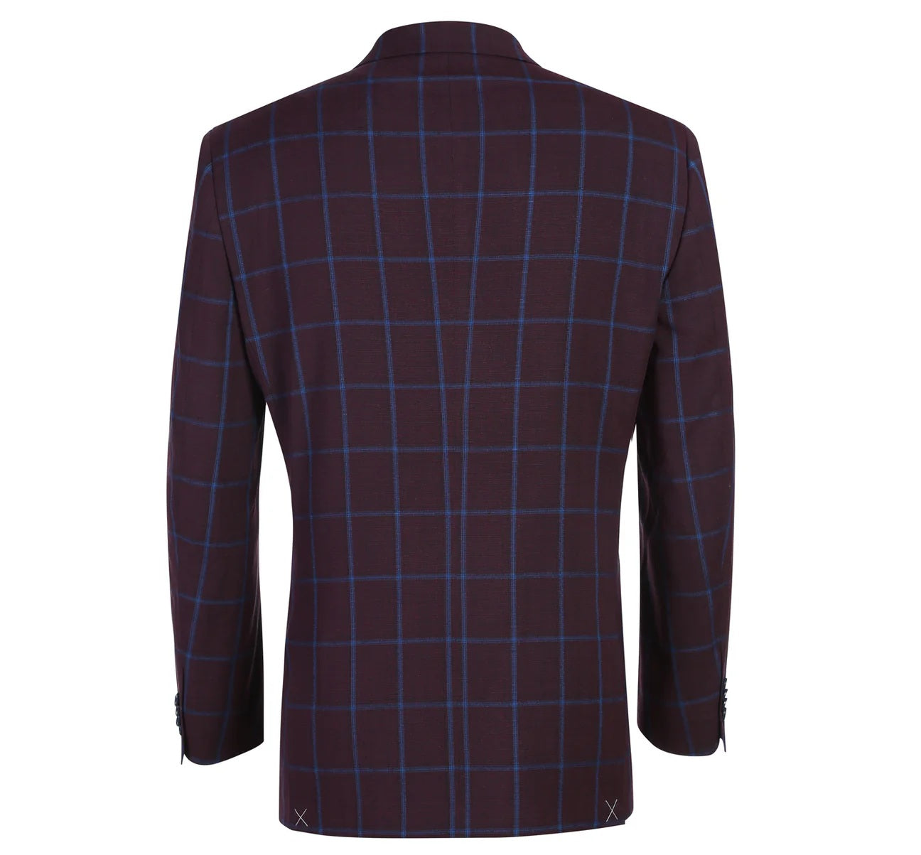 Renoir Burgundy Windowpane Slim Fit Sport Coat