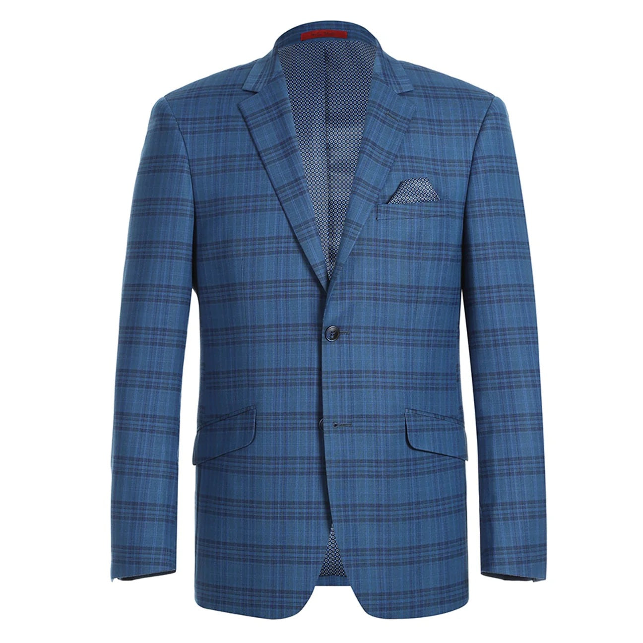 Renoir Blue Plaid Slim Fit Sport Coat