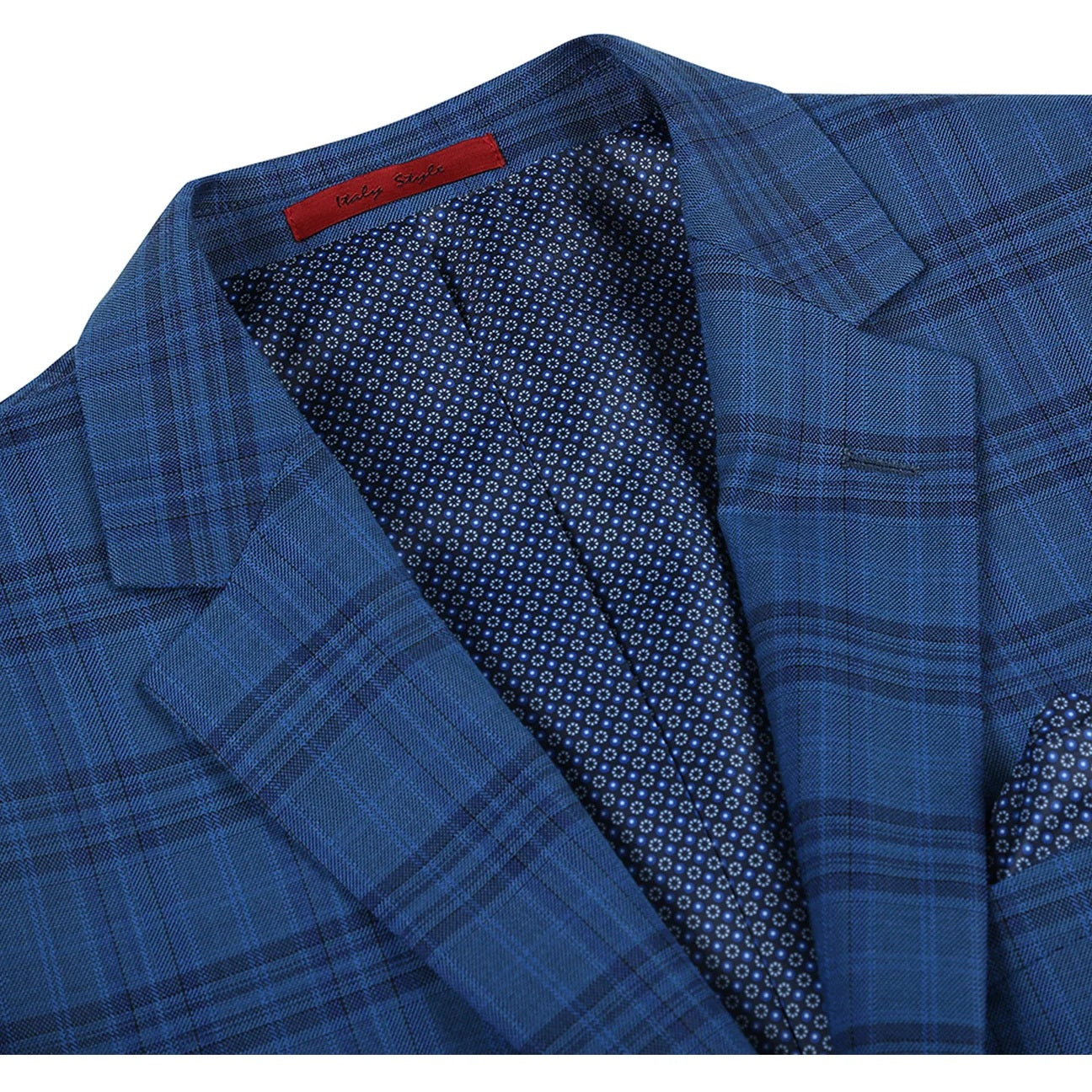Renoir Blue Plaid Slim Fit Sport Coat