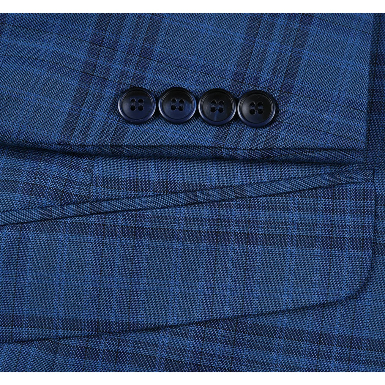 Renoir Blue Plaid Slim Fit Sport Coat