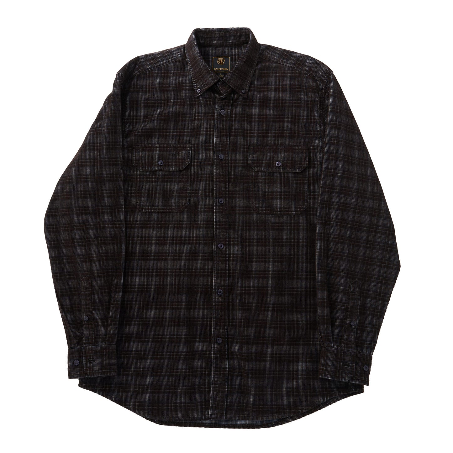 FX Fusion Reverse Cord Plaid Button Down Shirt