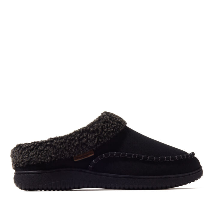 Dearfoams Marshall Microsuede Moc Toe Clog with Berber Cuff