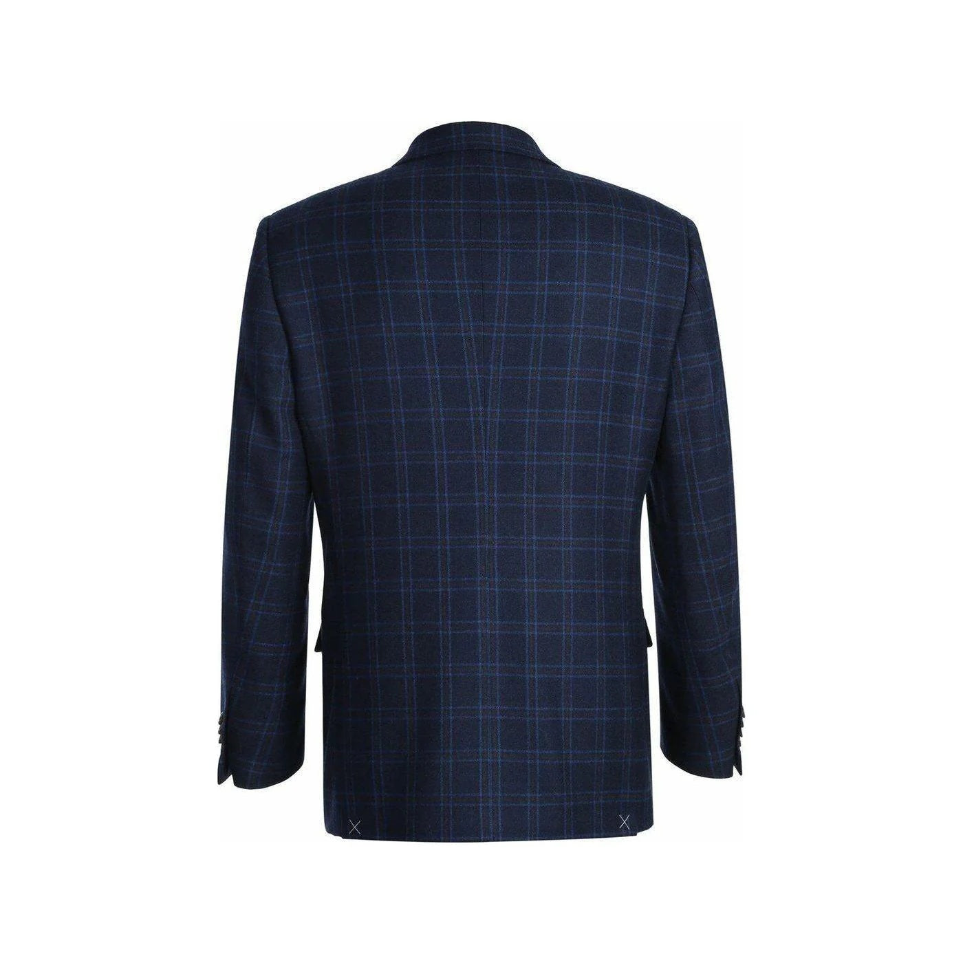 Renoir Navy Windowpane Classic Fit Sport Coat