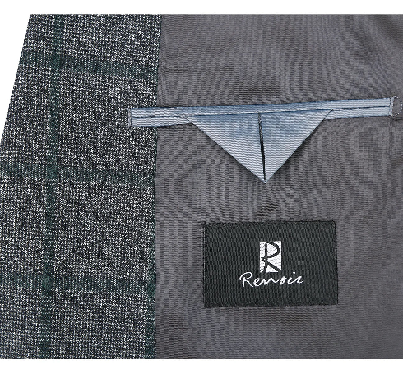 Renoir Grey Windowpane Classic Fit Sport Coat