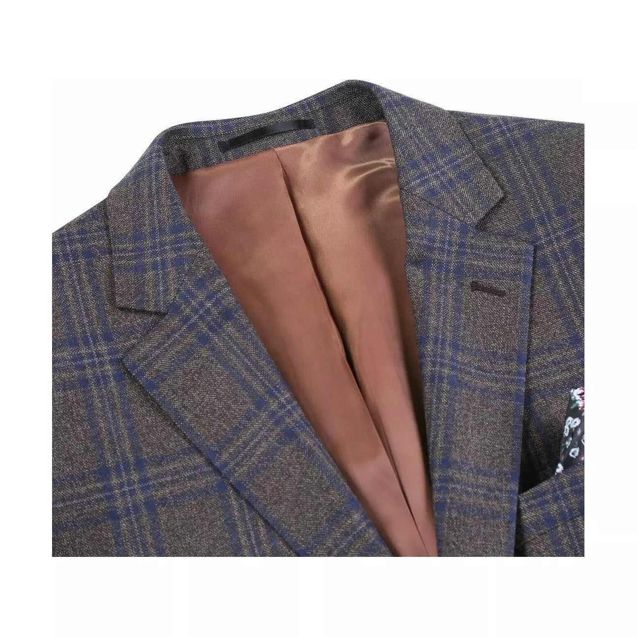Renoir Brown Plaid Classic Fit Sport Coat
