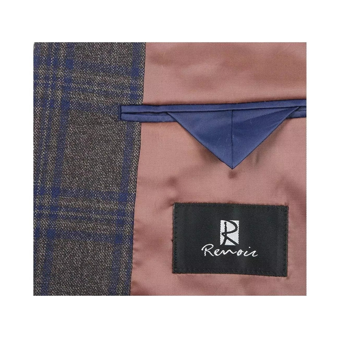 Renoir Brown Plaid Classic Fit Sport Coat