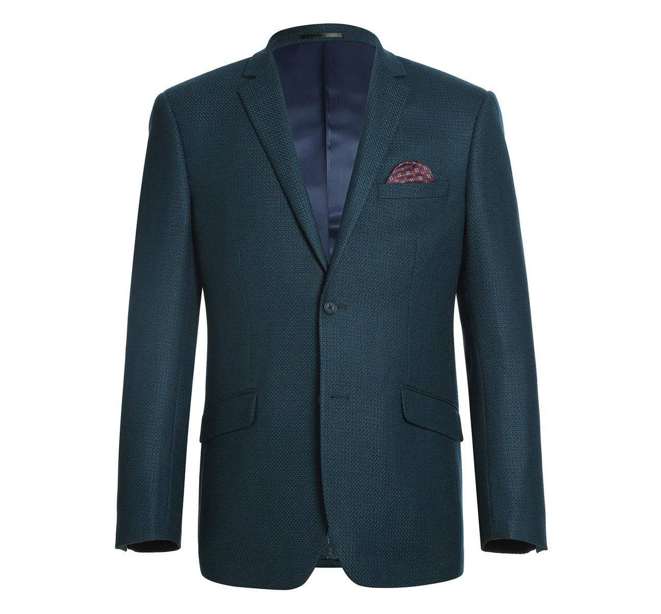 Renoir Teal Birdseye Slim Fit Sport Coat