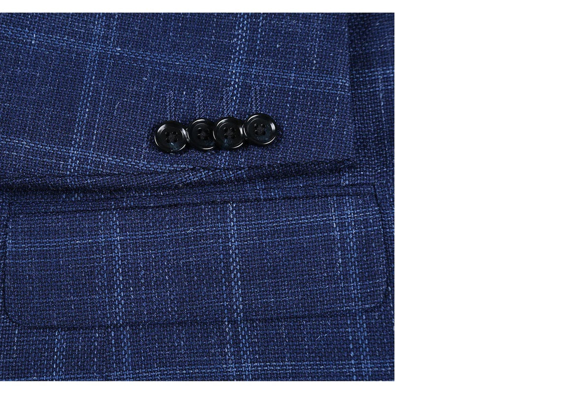 Renoir Navy Windowpane Classic Fit Sport Coat