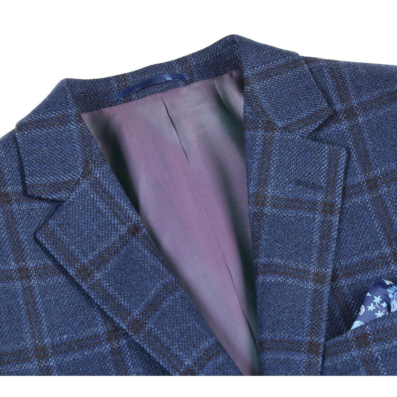 Renoir Blue Check Classic Fit Sport Coat