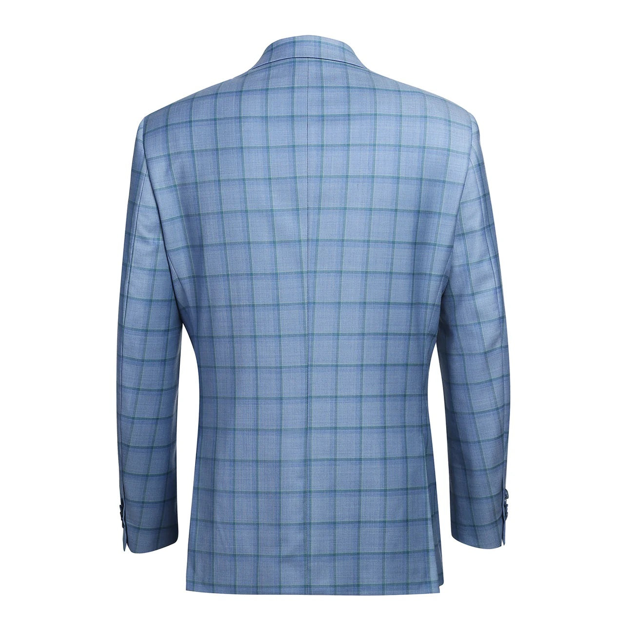 Renoir Blue Windowpane Classic Fit Sport Coat