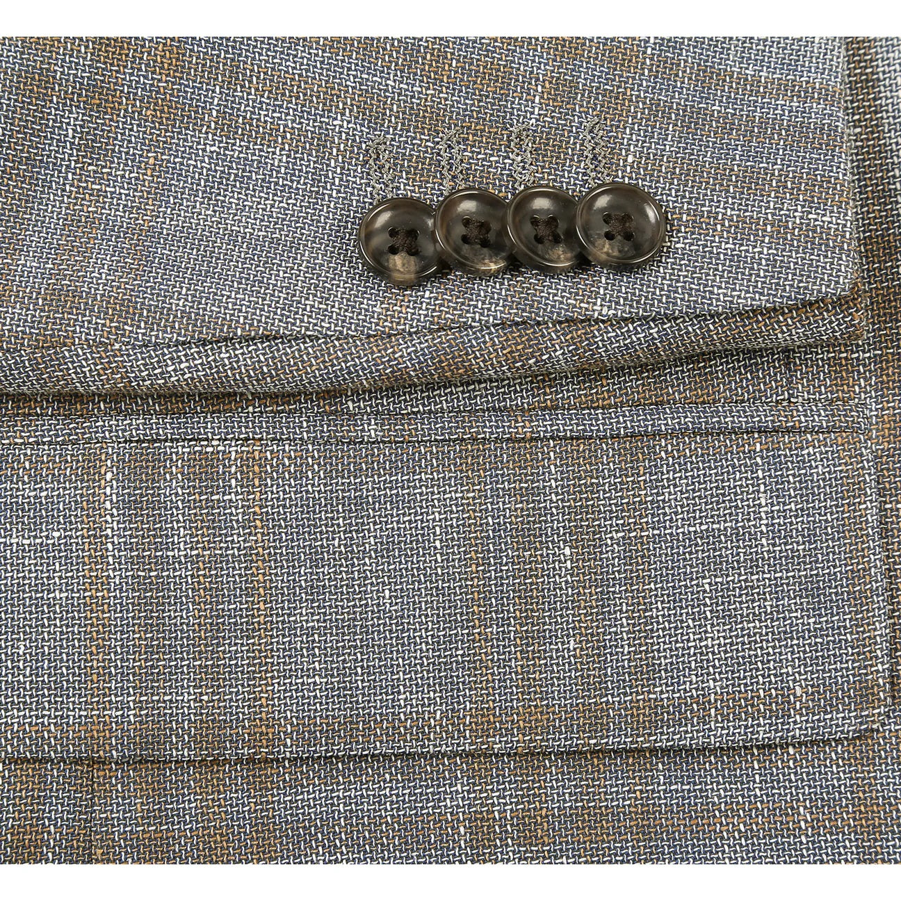 Renoir Grey/Brown Plaid Classic Fit Sport Coat