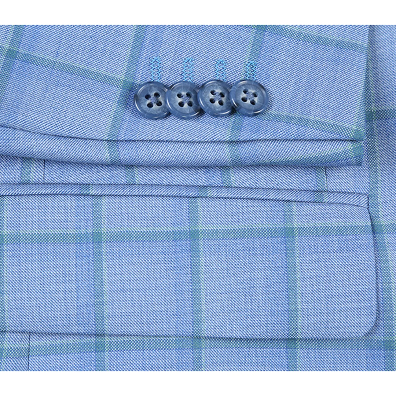 Renoir Blue Windowpane Classic Fit Sport Coat