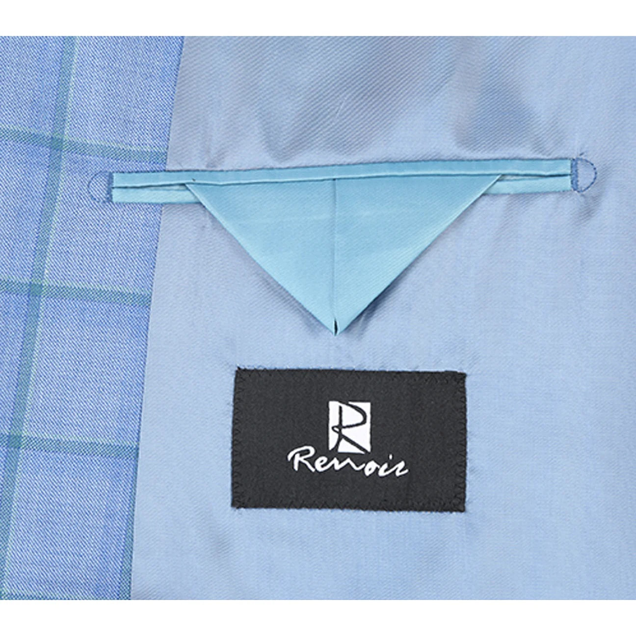 Renoir Blue Windowpane Classic Fit Sport Coat