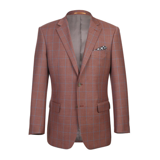 Renoir Brown Windowpane Classic Fit Sport Coat
