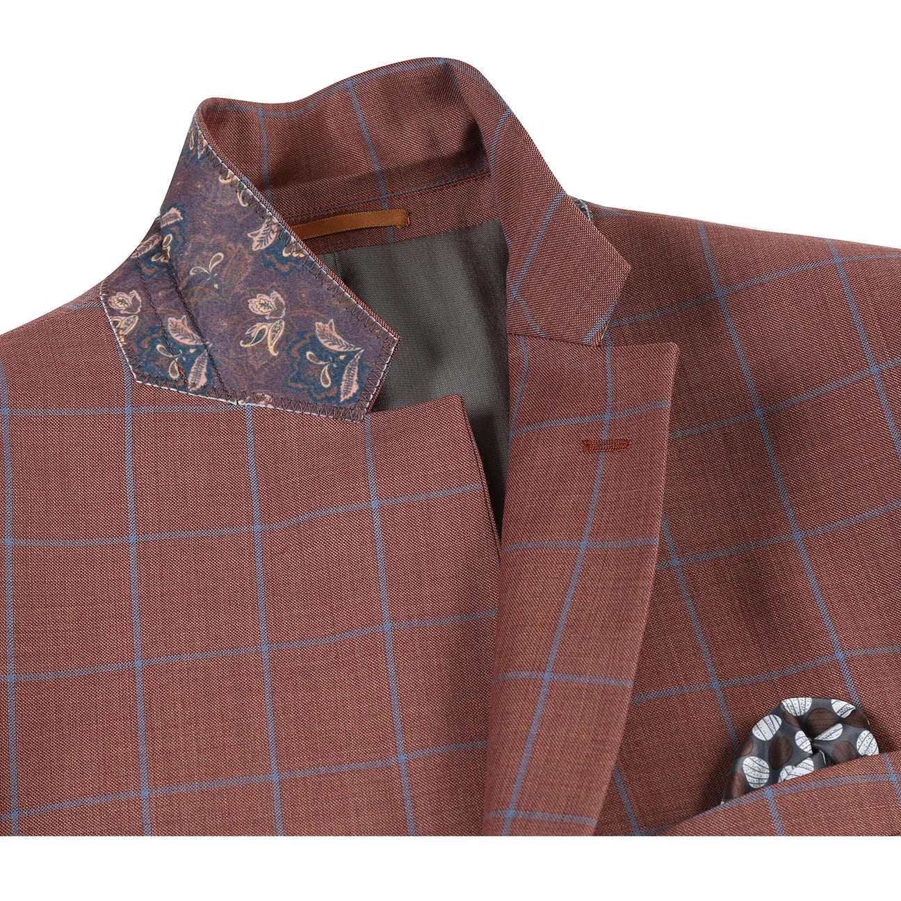 Renoir Brown Windowpane Classic Fit Sport Coat