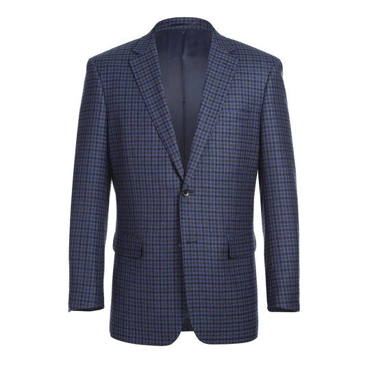 Renoir Blue Check Classic Fit Sport Coat