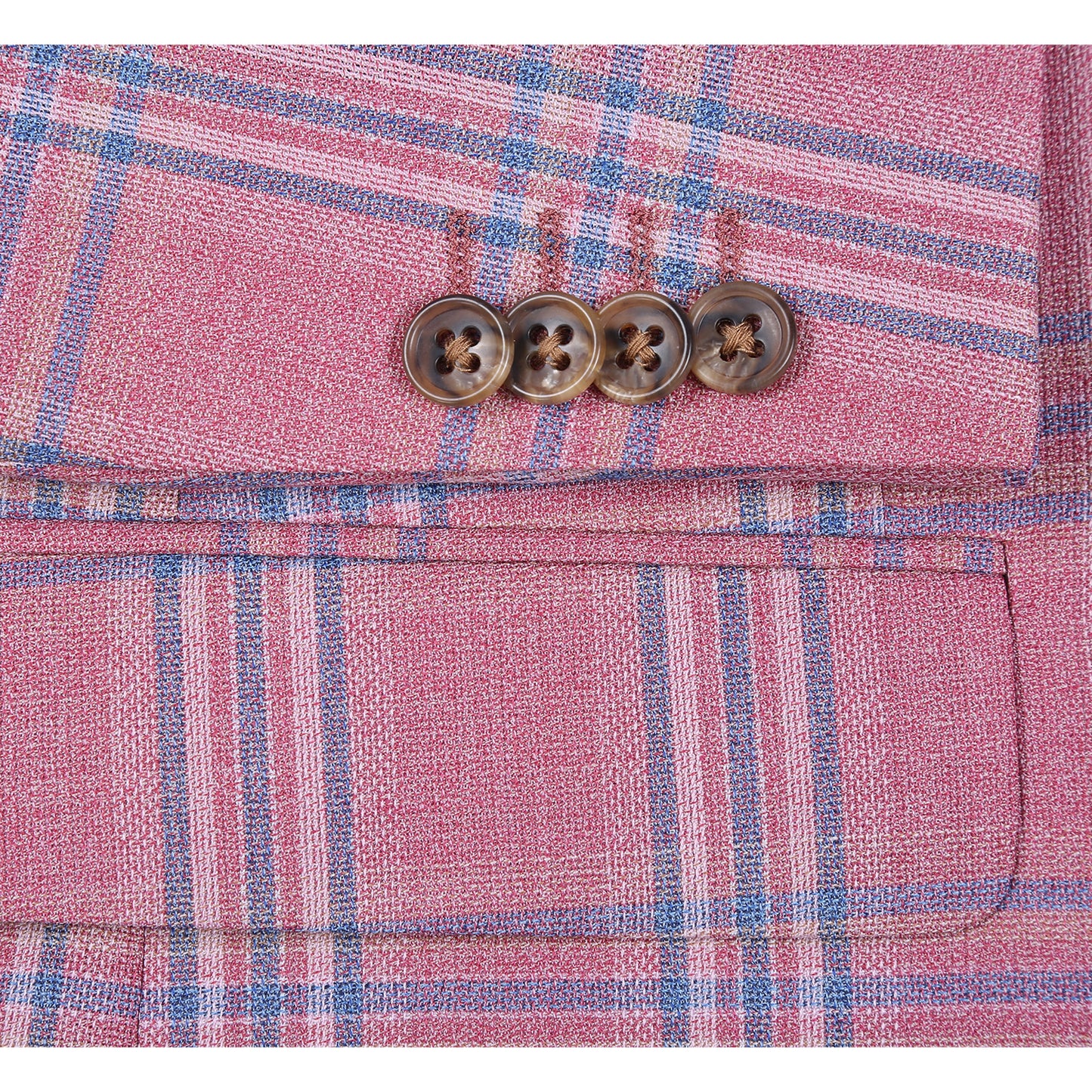 Renoir Watermelon Red Windowpane Slim Fit Sport Coat