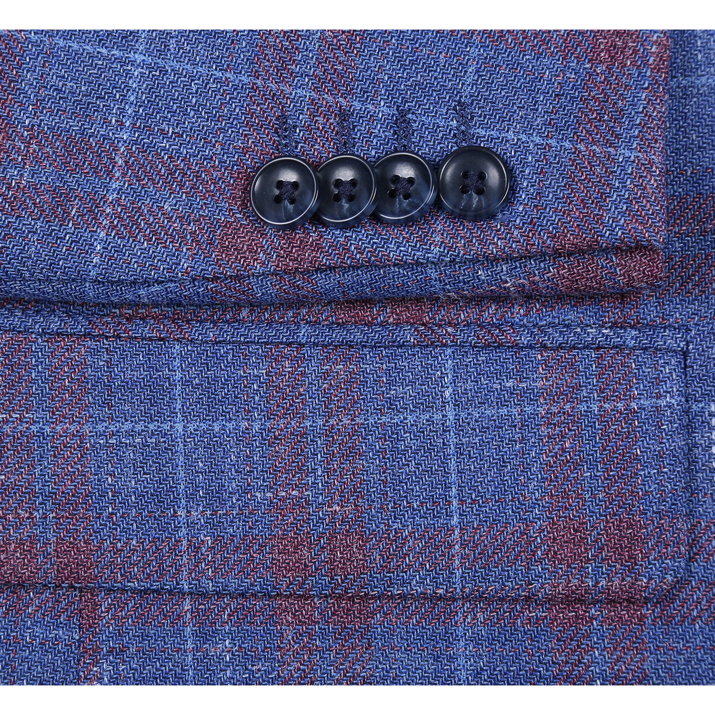 Renoir Blue Plaid Classic Fit Sport Coat