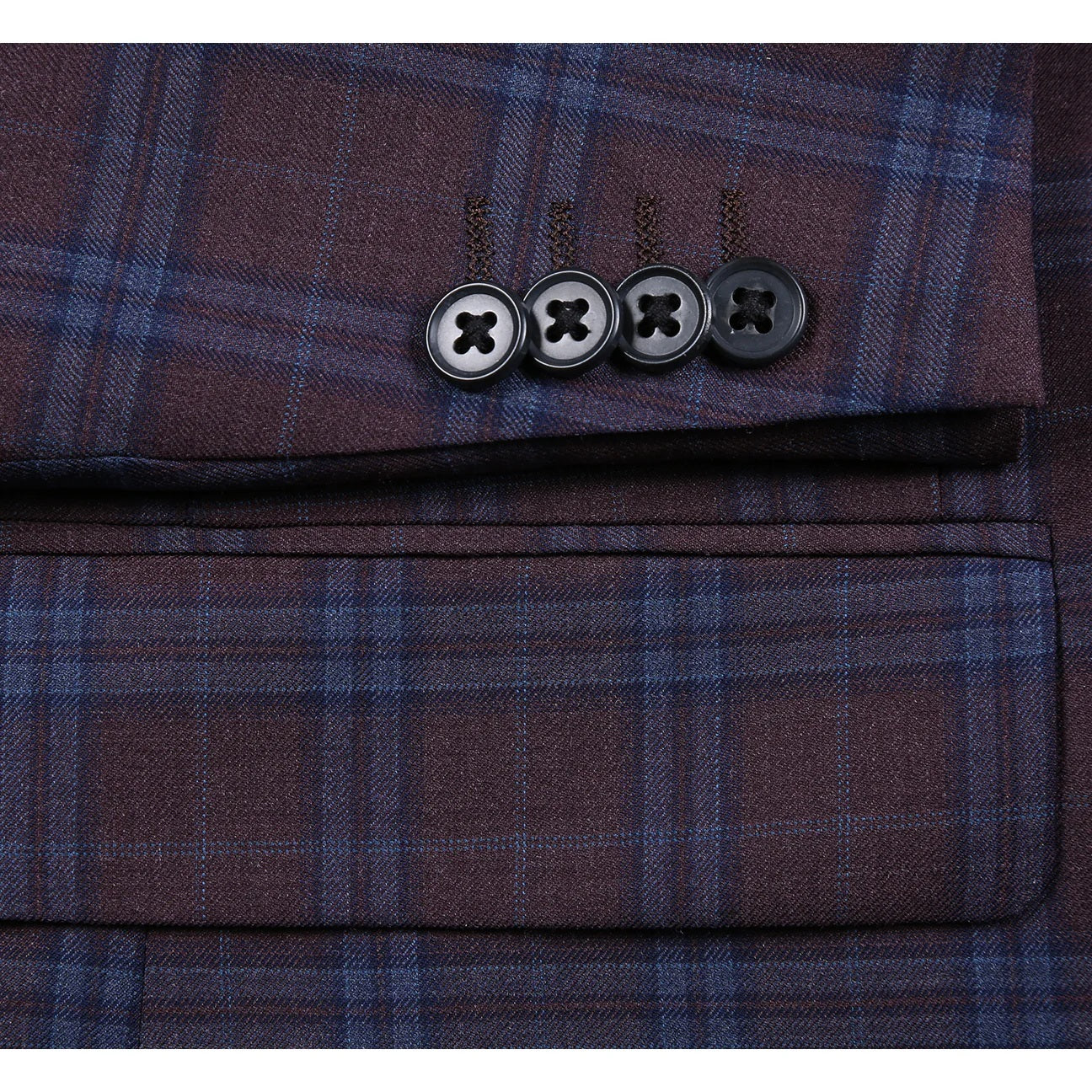 Renoir Purple Windowpane Classic Fit Sport Coat